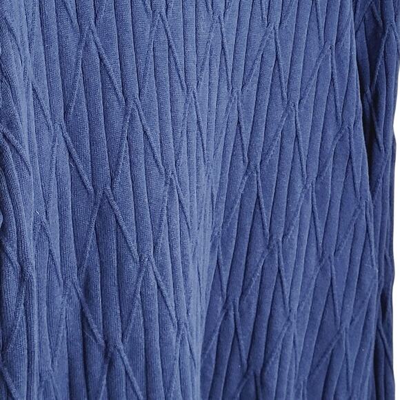 Alfani 100% Cotton Navy Blue Ribbed Crew Neck Pullover Sweater Size XXL - Picture 4 of 7